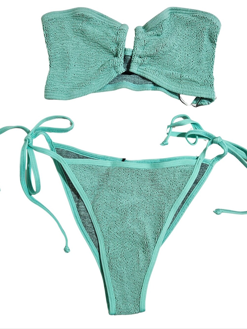 Bond-Eye Bikini Set Blake Bandeau/Anisha Brief Strapless Jelly Mint Swimsuit O/S